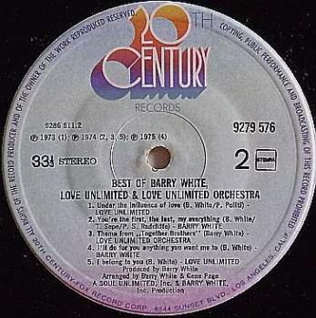 Barry White: Best Of Barry White, Love Unlimited / Love Unlimited Orchestra