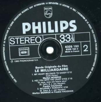 Marilyn Monroe: Bande Originale Du Film "Le Milliardaire"