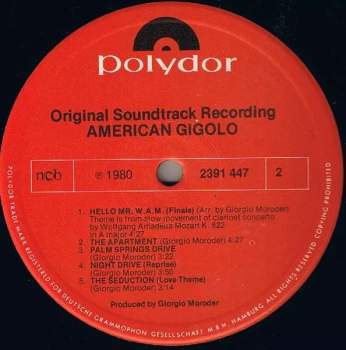 Giorgio Moroder: American Gigolo (Original Soundtrack Recording)