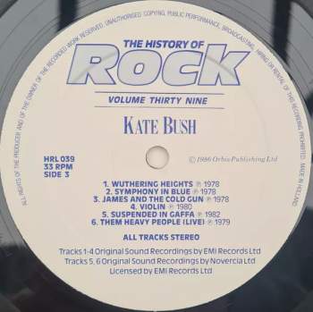 Kate Bush: The History Of Rock (Volume Thirty Nine)