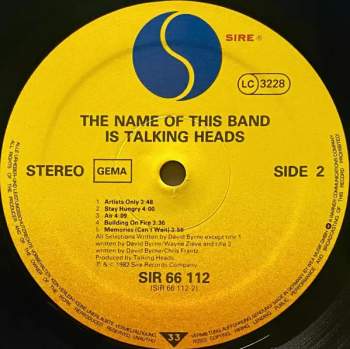 Talking Heads: The Name Of This Band Is Talking Heads