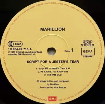 Marillion: Script For A Jester's Tear