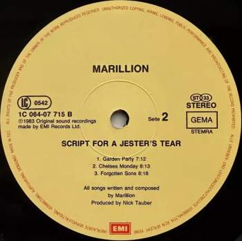 Marillion: Script For A Jester's Tear