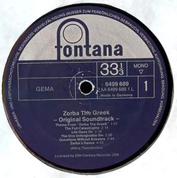 Mikis Theodorakis: Zorba The Greek - Original Soundtrack -