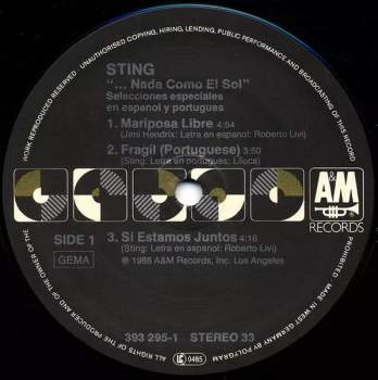 Sting: ...Nada Como El Sol (Selecciones Especiales En Espanol Y Portugues)