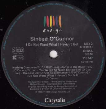Sinéad O'Connor: I Do Not Want What I Haven't Got