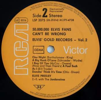 Elvis Presley: 50,000,000 Elvis Fans Can't Be Wrong (Elvis' Gold Records, Vol. 2)