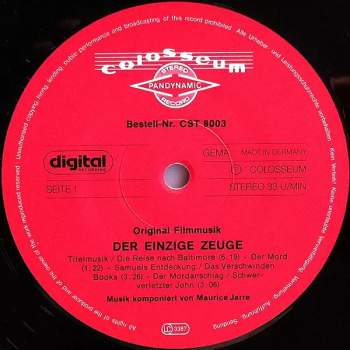 Maurice Jarre: Original Filmmusik - Der Einzige Zeuge (Original Filmmusik)