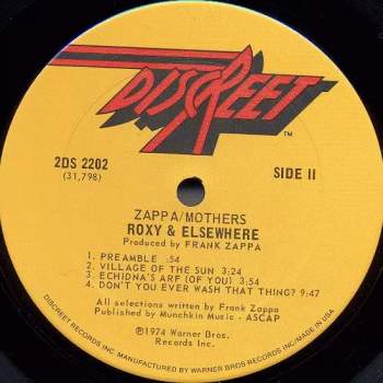 Frank Zappa: Roxy & Elsewhere