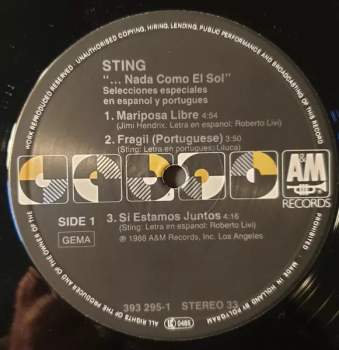 Sting: ...Nada Como El Sol (Selecciones Especiales En Espanol Y Portugues)