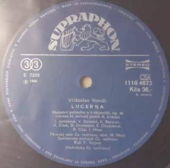 Prague Radio Symphony Orchestra: Lucerna = The Lantern, Opera In 4 Acts