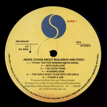 Talking Heads: More Songs About Buildings And Food