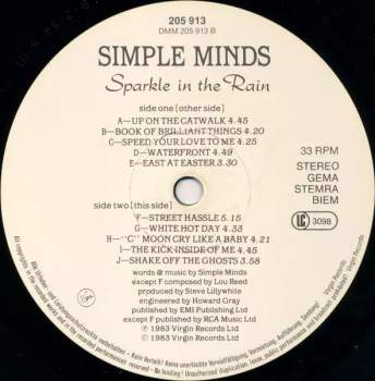 Simple Minds: Sparkle In The Rain