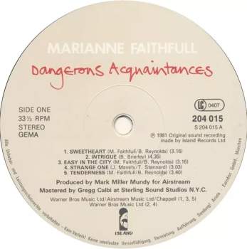 Marianne Faithfull: Dangerous Acquaintances