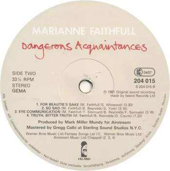 Marianne Faithfull: Dangerous Acquaintances