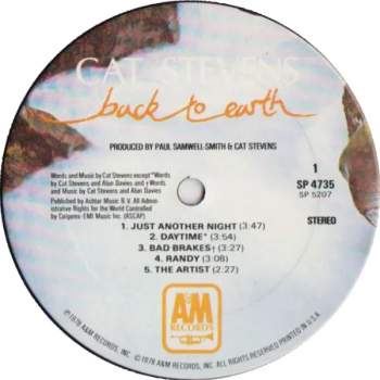 Cat Stevens: Back To Earth