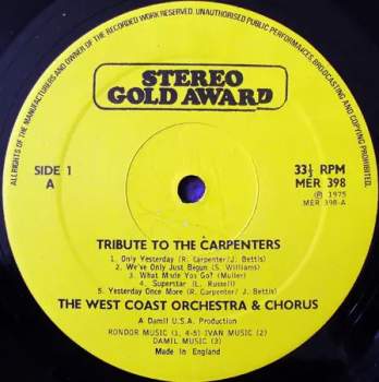 The West Coast Orchestra And Chorus: Tribute To The Carpenters