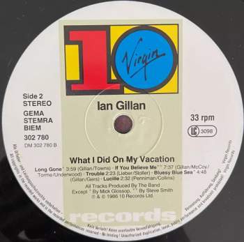 Ian Gillan: What I Did On My Vacation