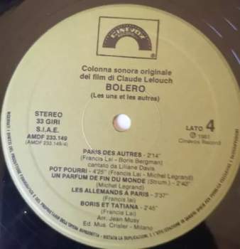 Francis Lai: Bolero (Colonna Sonora Originale)