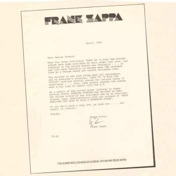 Frank Zappa: Ship Arriving Too Late To Save A Drowning Witch
