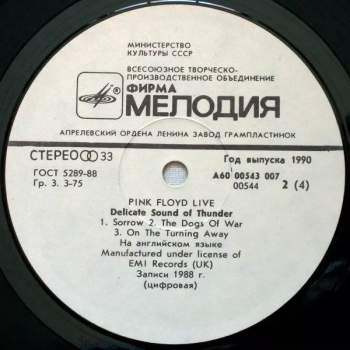 Pink Floyd: Delicate Sound Of Thunder