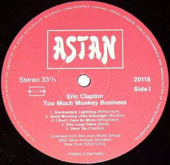 Eric Clapton: Too Much Monkey Business