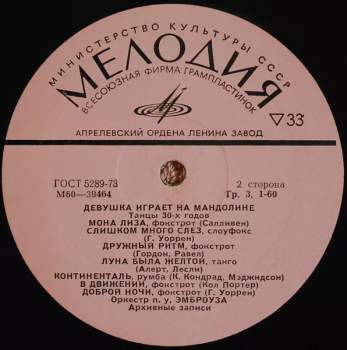 Ambrose & His Orchestra: Девушка Играет На Мандолине. Танцы 30-х годов