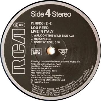 Lou Reed: Live In Italy