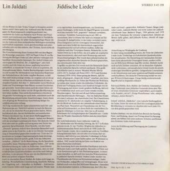 Lin Jaldati: Jiddische Lieder