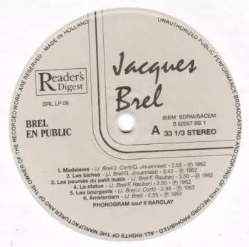 Jacques Brel: En Public