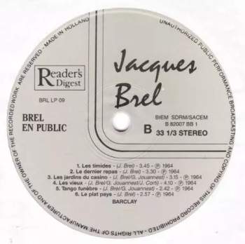 Jacques Brel: En Public