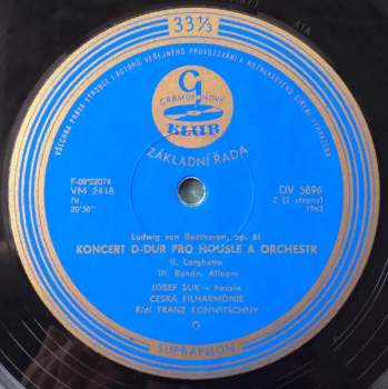 The Czech Philharmonic Orchestra: Koncert D Dur Pro Housle A Orchestr, Op. 61