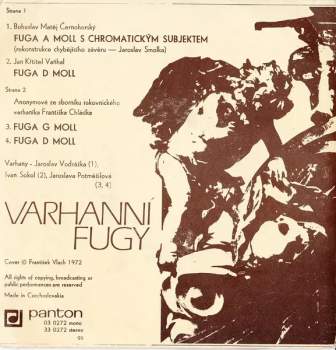 Jaroslav Vodrážka: Varhanní Fugy