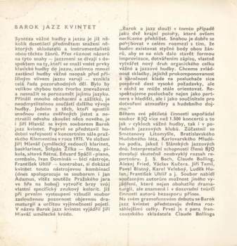 Barok Jazz Kvintet: Mini Jazz Klub 33 (Suite Pour Flute Et Piano / Dvě Drobnosti)
