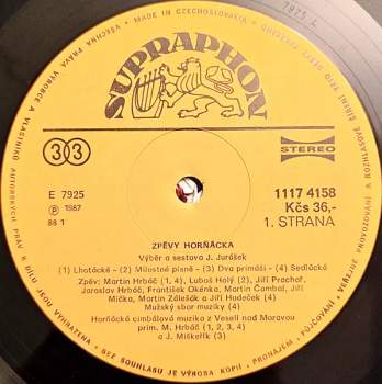 Horňácká Cimbálová Muzika Martina Hrbáče: Zpěvy Hanácka