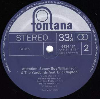 The Yardbirds: Attention! Sonny Boy Williamson And The Yardbirds Featuring Eric Clapton!