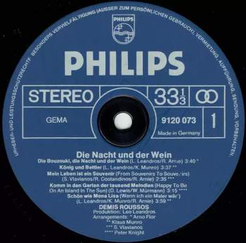 Demis Roussos: Die Nacht Und Der Wein