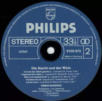 Demis Roussos: Die Nacht Und Der Wein
