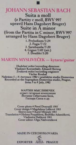 Martin Mysliveček: Bach Sanz Seixas Weiss