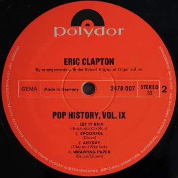 Eric Clapton: Pop History Vol 9
