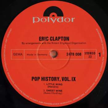 Eric Clapton: Pop History Vol 9