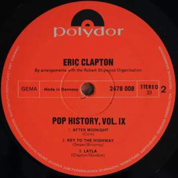 Eric Clapton: Pop History Vol 9