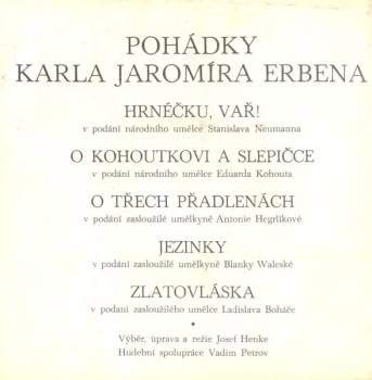 Karel Jaromír Erben: Pohádky K.J.Erbena