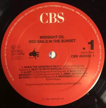 Midnight Oil: Red Sails In The Sunset