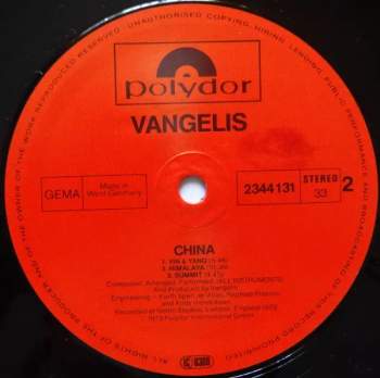 Vangelis: China = 中國