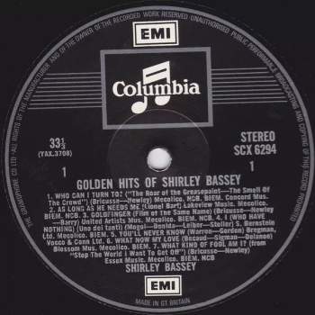 Shirley Bassey: Golden Hits Of Shirley Bassey