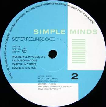 Simple Minds: Sister Feelings Call
