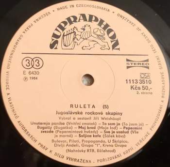 Various: Ruleta 5 (Jugoslávské Rockové Skupiny)