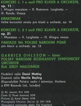 Frédéric Chopin: Klavírní Koncerty (2xLP - 83 2)