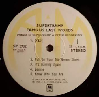 Supertramp: "...Famous Last Words..."